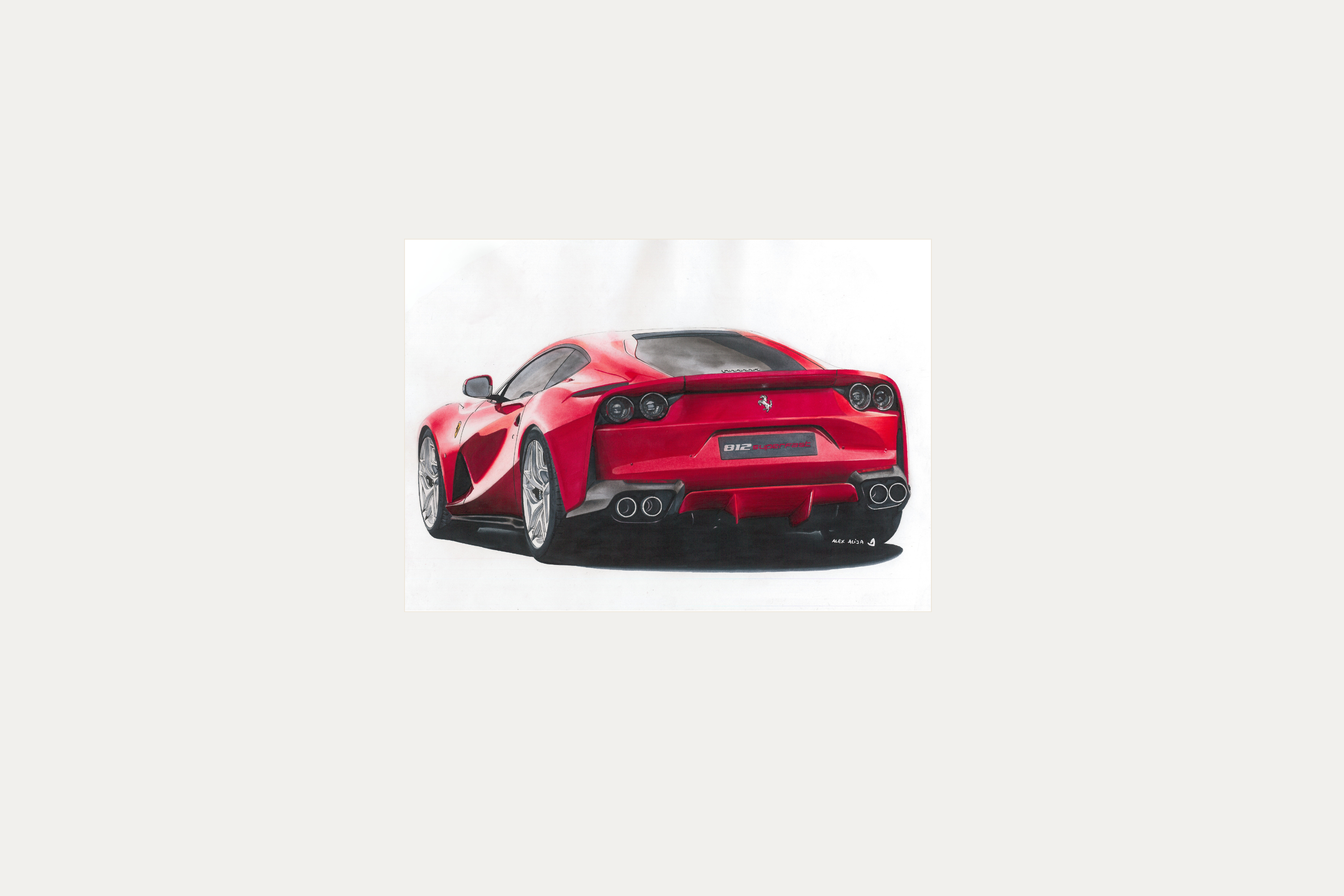 Ferrari 812 Superfast illustration print