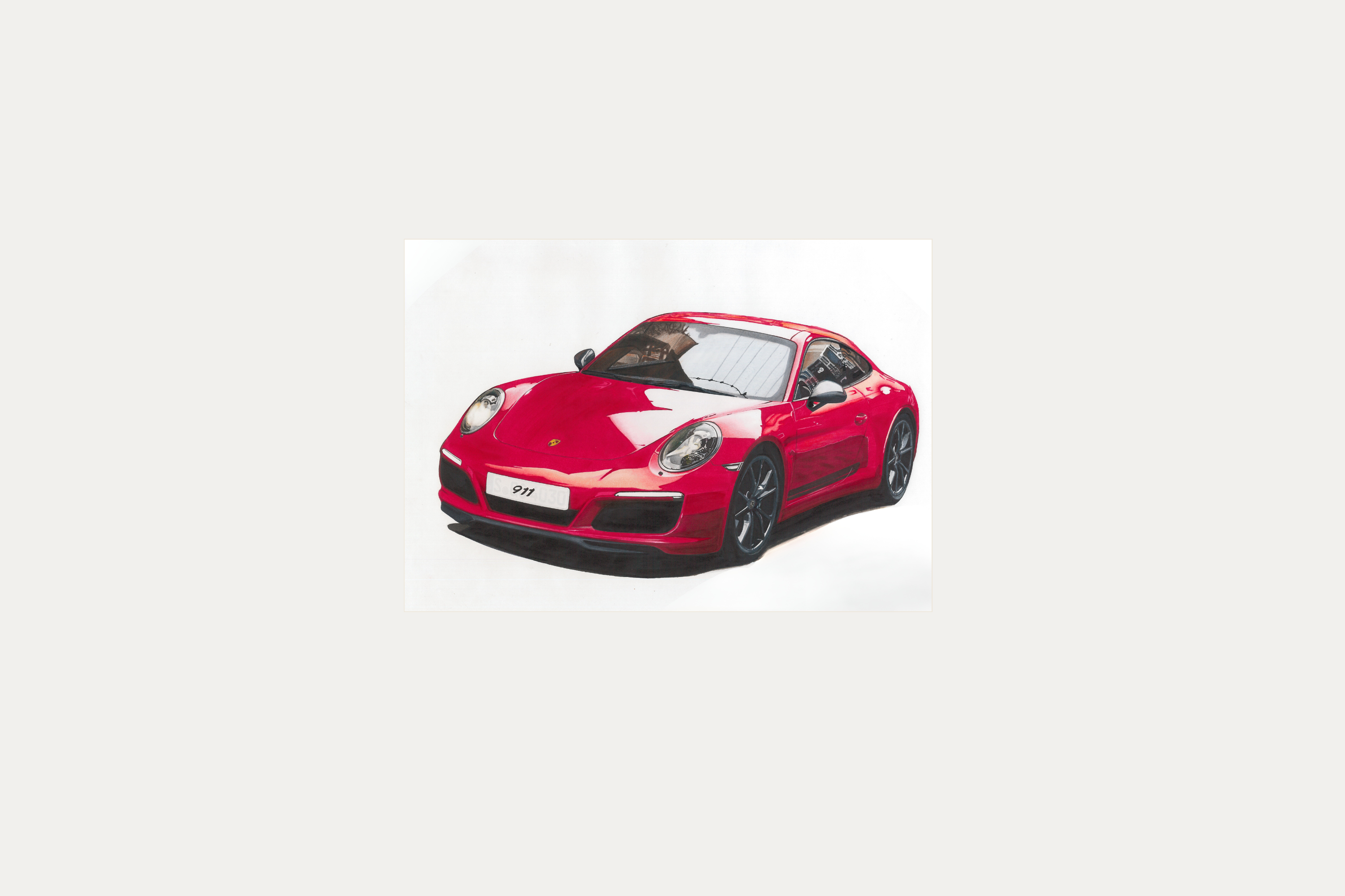 Porsche 911 T illustration print