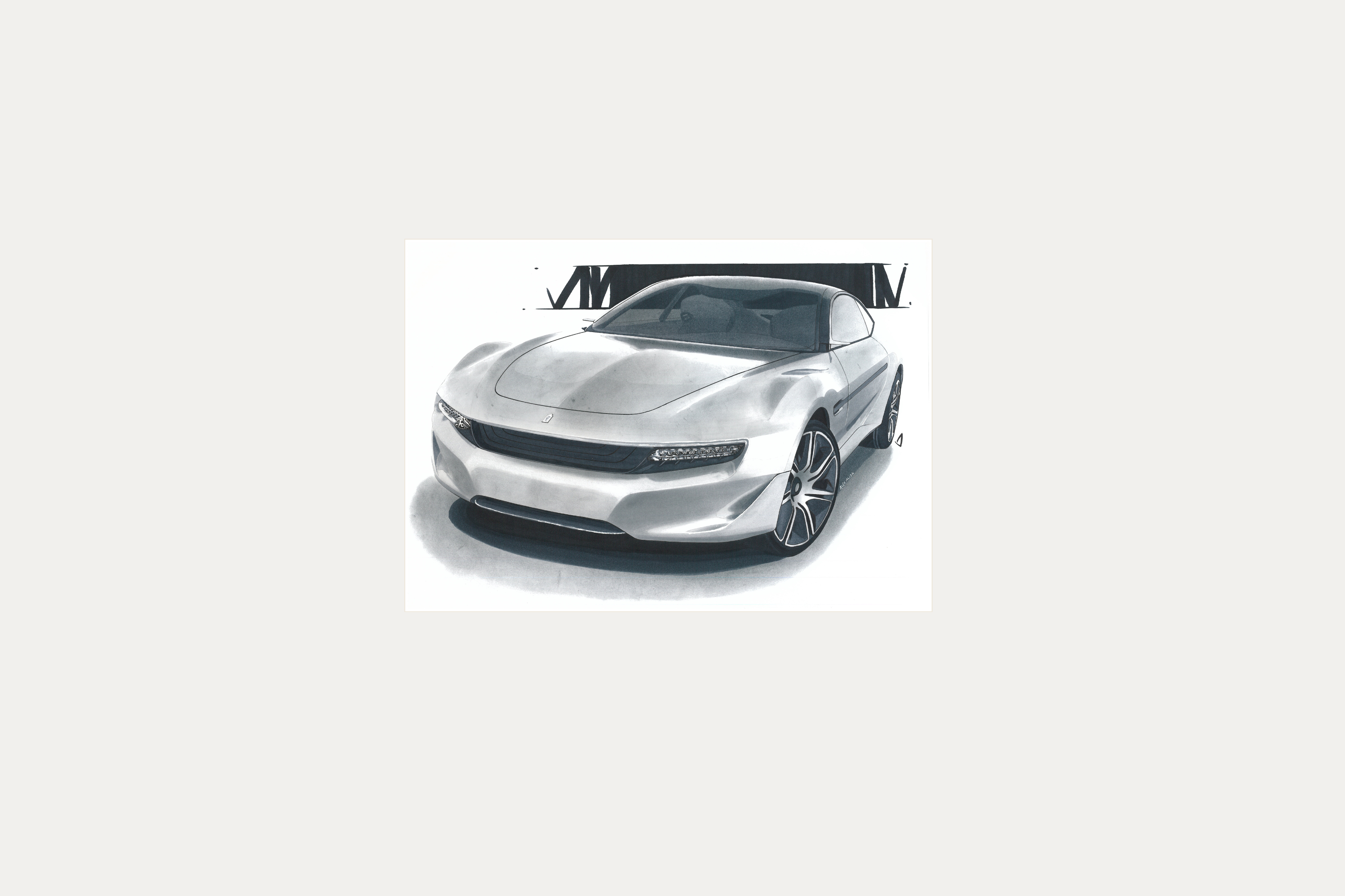Pininfarina Cambiano illustration print